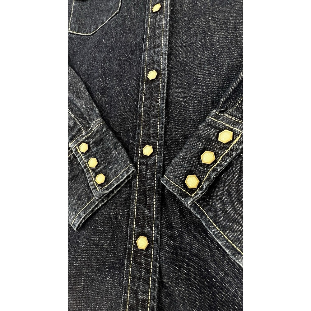 Levi's Shirt Mens L 1998 Universal Studios Wardrobe Denim Western Pearl Snap EUC - Picture 6 of 16